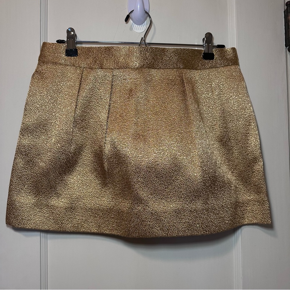 COS Gold Metallic Mini Skirt with Pockets, Festival, Party, Occasion